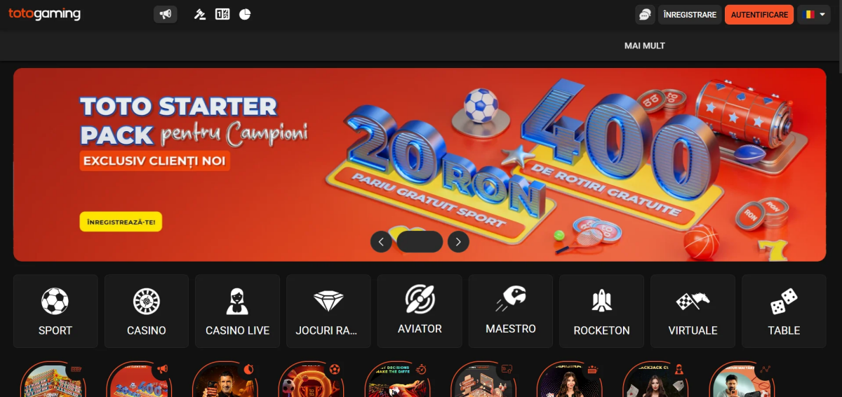 Totogaming Romania – platforma pariuri si cazino